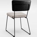 Ver mais imagens de Cadeira Decorativa Estofada Sala De Jantar Allana L02 Couríssimo Preto Linho Bege - Lyam Decor