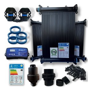 Kit Aquecedor Solar Piscinas - 12 Placas Coletoras 3 metros - 10,5 m² / 15.000 Litros