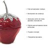 Pote Decorativo Morango Cerâmica Potiche Vermelho Tampa 15cm - 4