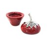 Pote Decorativo Morango Cerâmica Potiche Vermelho Tampa 15cm - 2