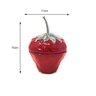 Pote Decorativo Morango Cerâmica Potiche Vermelho Tampa 15cm - 3