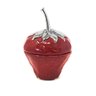 Pote Decorativo Morango Cerâmica Potiche Vermelho Tampa 15cm - 1