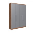 Ver imagem 2 de Guarda-roupa Solteiro Oxford 4 Portas 2 Gavetas Freijó/cinza - Irm Móveis