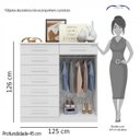 Ver imagem 4 de Cômoda 2 Portas 8 Gavetas Verona Plus Albatroz Móveis