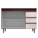 Ver imagem 3 de Balcão Gabinete Cozinha Andreia 100cm 2 Porta S-t Ajl Móveis Castanho Avelã