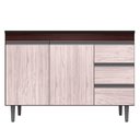 Ver imagem 1 de Balcão Gabinete Cozinha Andreia 100cm 2 Porta S-t Ajl Móveis Castanho Avelã