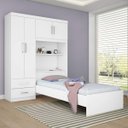 Ver imagem 1 de Guarda-Roupa Solteiro 4 Portas 2 Gavetas com Cama Dueto Demóbile Flex