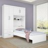 Guarda-Roupa Solteiro 4 Portas 2 Gavetas com Cama Dueto Demóbile Flex - 1
