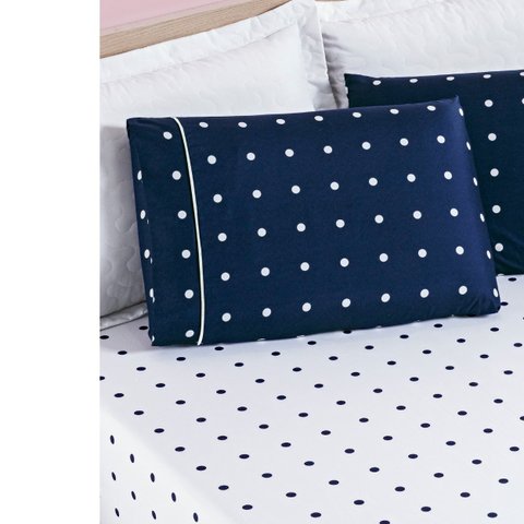 Jogo de Lençol Cama Solteiro 2 peças Micropercal 200 fios Petit Poá:Azul Marinho