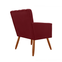 Ver imagem 3 de Poltrona Cadeira Estofada para Sala de Visitas Cecília Suede Vermelho Bordô - Incasa Decor