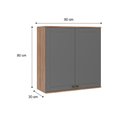 Ver imagem 2 de Armário Aéreo Bella 2 Portas de Nog/cinza 80 Cm Carraro