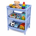 Ver imagem 1 de Estante Azul 3 Andares Multiuso Rack Organizador Prateleiras Fruteira Modular