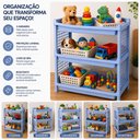 Ver imagem 6 de Estante Azul 3 Andares Multiuso Rack Organizador Prateleiras Fruteira Modular