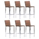 Ver imagem 1 de Kit com 6 Banquetas Altas Jardim em Alumínio Fibra Capuccino