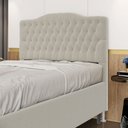 Ver imagem 1 de Cabeceira Pollux 140 / N-037 Bouclê Off White Aradecor
