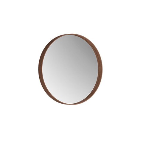 Espelho Redondo Decorativo 50 Cm Torino Castanho