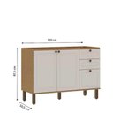 Ver imagem 2 de Balcão Provence 2 Portas 2 Gavetas MDF-MDP 120cm Cinamomo-Off White
