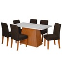 Ver imagem 1 de Conjunto Sala de Jantar Mesa 1,60m Trento 6 Cadeiras Trieste Dobuê