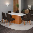 Ver imagem 2 de Conjunto Sala de Jantar Mesa 1,60m Trento 6 Cadeiras Trieste Dobuê