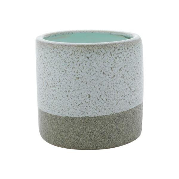 Shruti Vaso Per Piante In Ceramica Grigio 11x11 Cm | Gres Con Stampa A Piastrella | Design Originale Per Interni