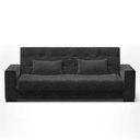 Ver imagem 3 de Sofá Cama 02 lugares Lisboa Suede Pés de Madeira - D’Rossi - Preto