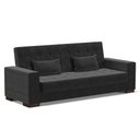 Ver imagem 1 de Sofá Cama 02 lugares Lisboa Suede Pés de Madeira - D’Rossi - Preto