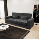 Ver imagem 2 de Sofá Cama 02 lugares Lisboa Suede Pés de Madeira - D’Rossi - Preto