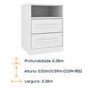 Ver imagem 3 de Mesa de Cabeceira 2 Gavetas com Nicho Barcelona Tcil Tcil Móveis Branco Neve
