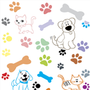 Ver imagem 1 de Papel de Parede Infantil Patinhas Pet Quarto Autocolante Lavável 3m