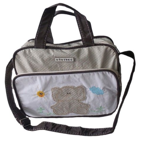 Conjunto de Bolsas Maternidade Palha e Branco Matelasse - 2 peças