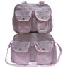 Conjunto de Bolsas Maternidade Rosa para Menina Matelasse Realeza 2 peças - 1