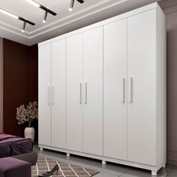 Guarda-Roupa Casal Olimpo 6 Portas 3 Gavetas Neve - Tcil Móveis - 1