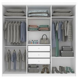 Guarda-Roupa Casal Olimpo 6 Portas 3 Gavetas Neve - Tcil Móveis - 3