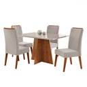 Ver imagem 2 de Mesa de Jantar 4 Lugares Stilo com Vidro Mel/vidro Off White/veludo Pastel - Viero Móveis
