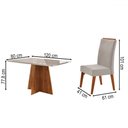 Ver imagem 3 de Mesa de Jantar 4 Lugares Stilo com Vidro Mel/vidro Off White/veludo Pastel - Viero Móveis