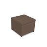 Puff Baú Capitone Estofado 0,50cm Suede Cafe com Leite - 2