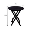 Ver imagem 2 de Kit 6 Jogos De Mesa Dobravel Com 4 Cadeiras Tampo Redondo 70X70 Preto - Preto