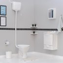 Ver imagem 2 de Assento Sanitário Almofadado +Caixa de Descarga Elevada 9L Branca + Tubo de Descida + Espude +Engate