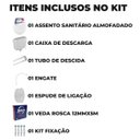 Ver imagem 3 de Assento Sanitário Almofadado +Caixa de Descarga Elevada 9L Branca + Tubo de Descida + Espude +Engate