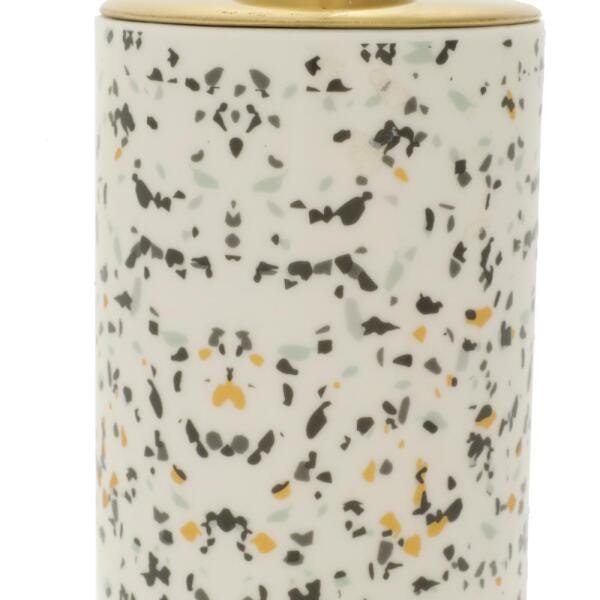 Vaso Decorativo de Porcelana Granilite Branco/Dourado 32x9cm Royal Decor - 4