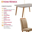 Ver imagem 2 de Mesa de Jantar Copper 180cm Madeira Tampo Vidro Canto Copo com 6 Cadeiras Lorena Moderna Mobília