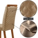 Ver imagem 4 de Mesa de Jantar Copper 180cm Madeira Tampo Vidro Canto Copo com 6 Cadeiras Lorena Moderna Mobília