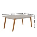 Ver imagem 5 de Mesa de Jantar Copper 180cm Madeira Tampo Vidro Canto Copo com 6 Cadeiras Lorena Moderna Mobília