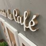 Kit 3 Quadros decorativos Cantinho do Café + Frase relevo 3D:Branco e Rústico - 3