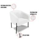 Ver imagem 5 de Poltrona Pé de Ferro Preto Kit 2 Stella Corino Branco D03 - D'Rossi