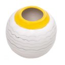 Ver imagem 1 de Vaso Decorativo Esfera de Cerâmica Branco/Amarelo 14x13cm Royal Decor
