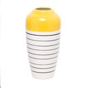 Ver imagem 2 de Vaso Decorativo de Cerâmica Branco/Amarelo 33x18cm Royal Decor
