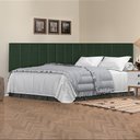 Ver imagem 1 de Cabeceira Solteiro Estofada Suspensa para Quarto - 90 Cm - Verde Musgo Suede