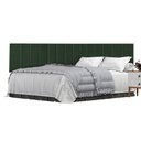 Ver imagem 2 de Cabeceira Solteiro Estofada Suspensa para Quarto - 90 Cm - Verde Musgo Suede