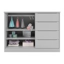 Ver imagem 2 de Cômoda Infantil Pietra com 2 Portas e 4 Gavetas Cinza - Pr Baby Cinza